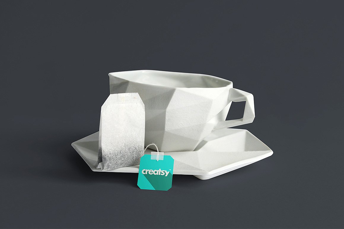 茶盒和茶包标签样机集合 Tea Box and Label Mockup Set插图4