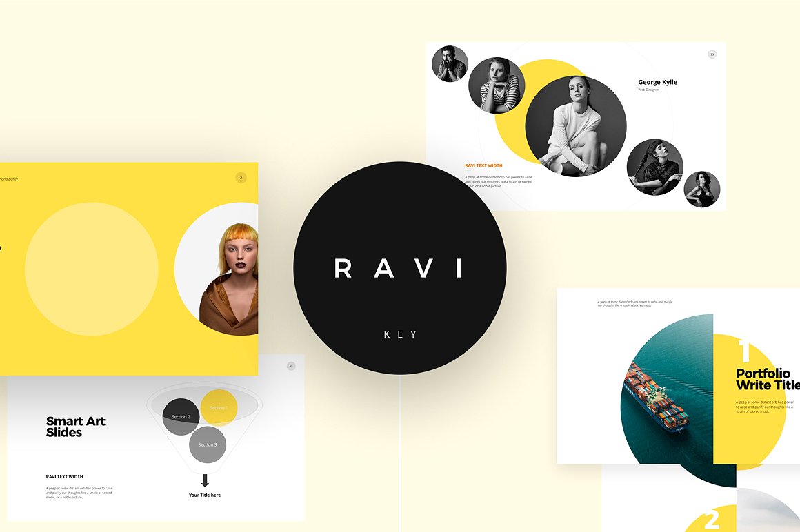 强大的迷人企业介绍幻灯片演示模板 Ravi Presentation Template插图