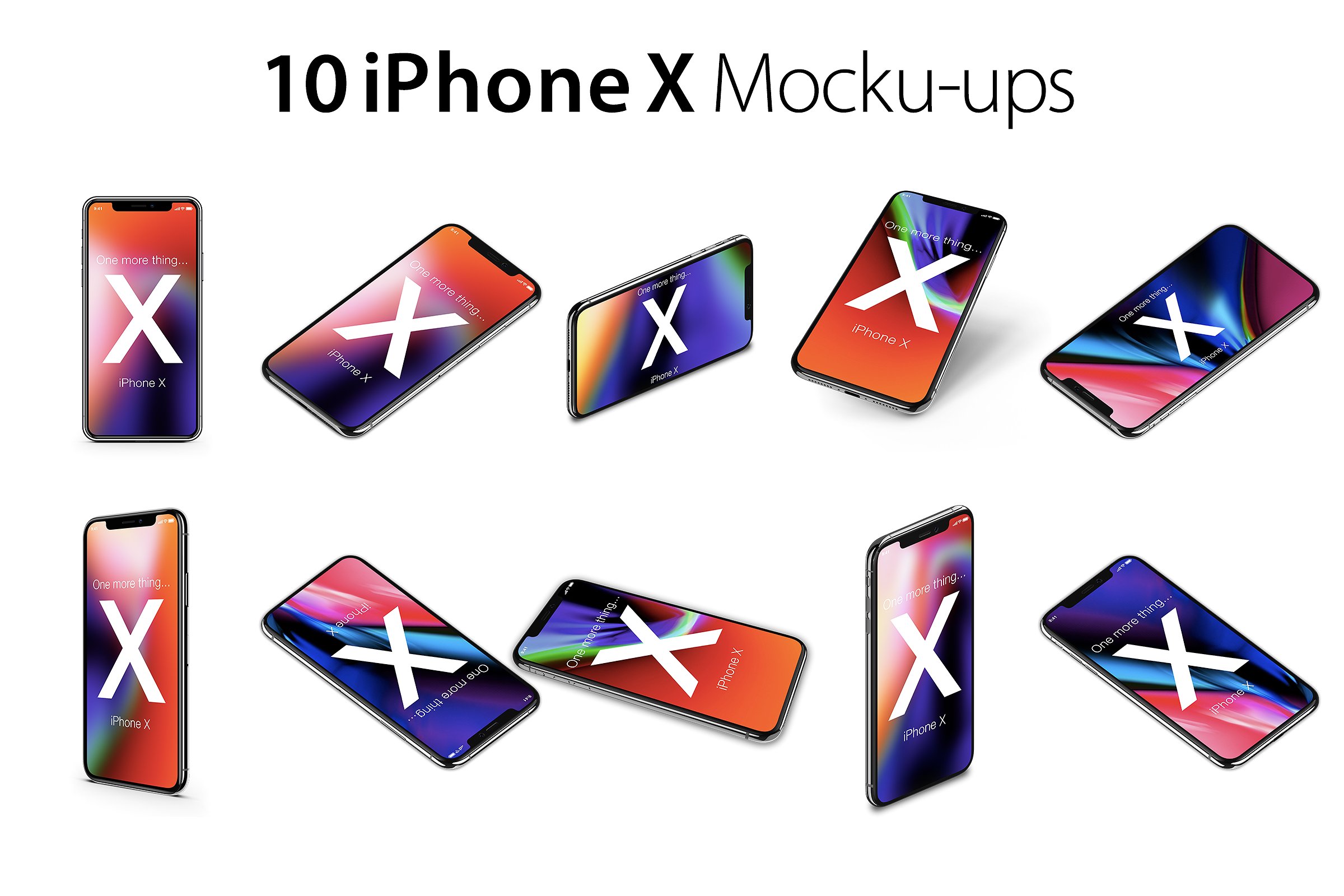 10个不同角度的iPhone X展示样机 10 iPhone X Mock-ups Pack插图8