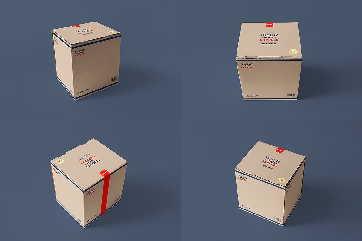 3款快递包装盒样机集合 3 Mailing Box Types Mockup Set插图8