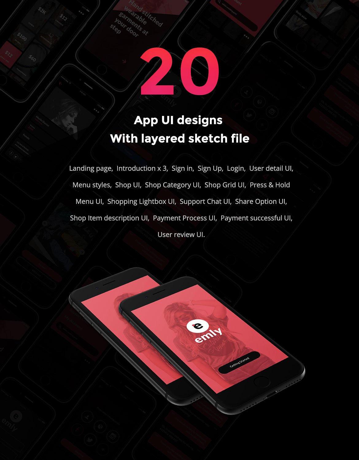 现代创意在线购物手机APP UI工具包 Emly Creative Shopping App UI Kit插图1