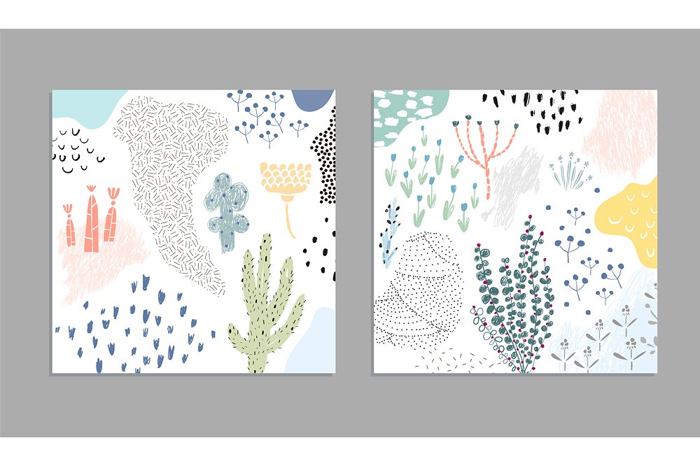 可爱植物图案矢量背景纹理 PLANTS and TEXTURES插图5