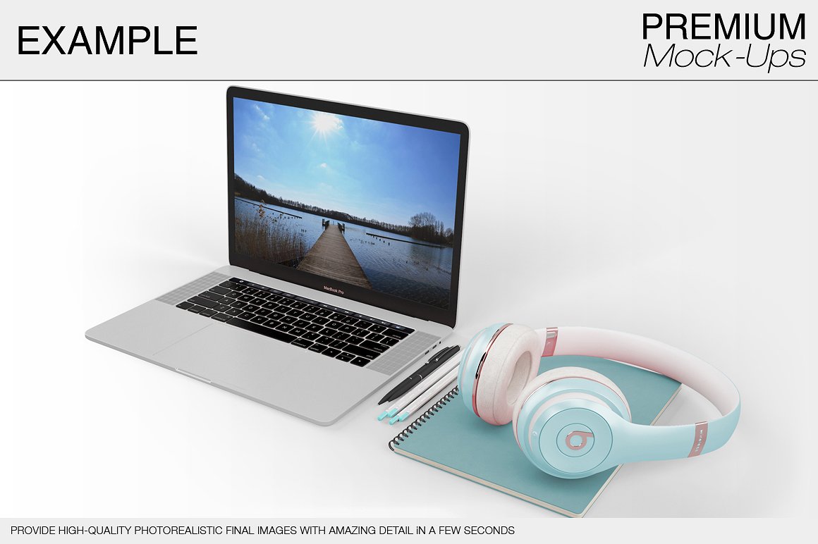 6款苹果笔记本电脑样机包 6 Apple MacBook Pro Mockup Set插图10