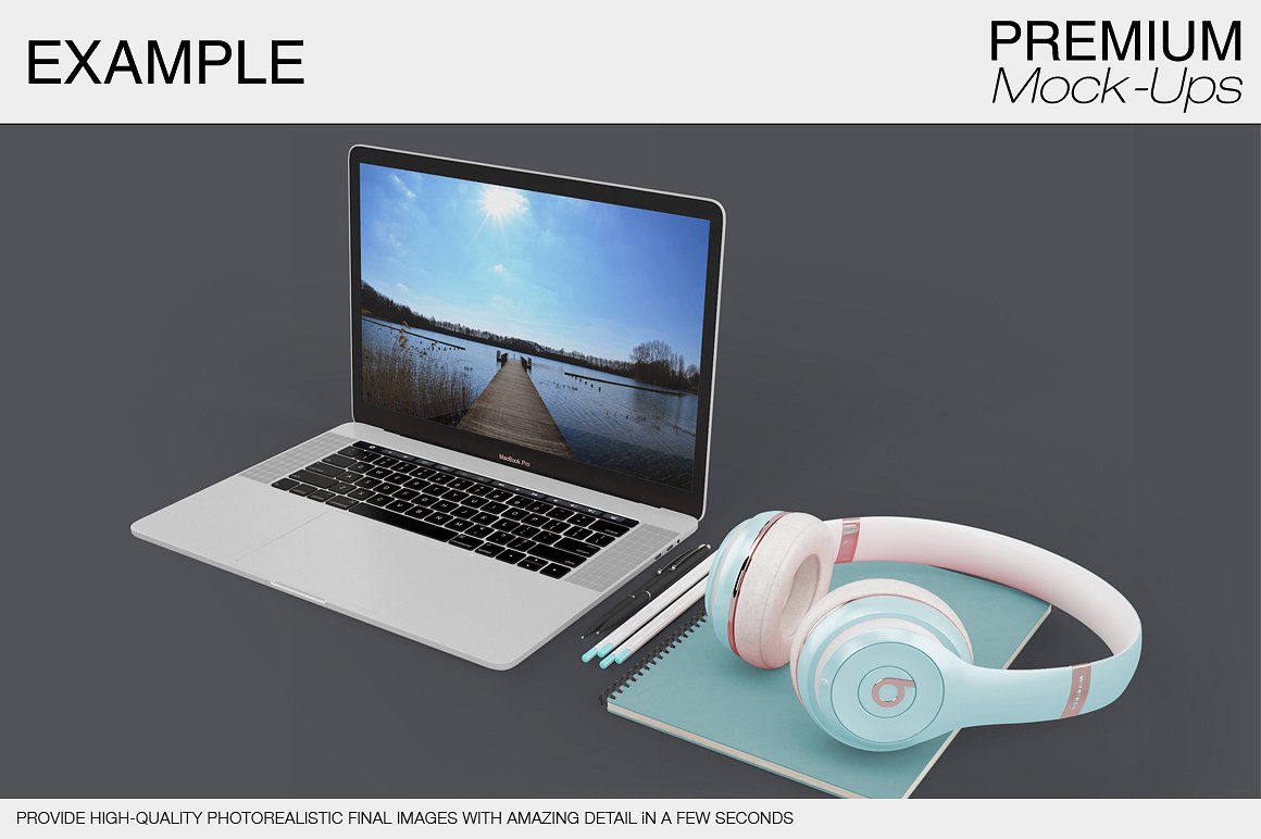 6款苹果笔记本电脑样机包 6 Apple MacBook Pro Mockup Set插图1