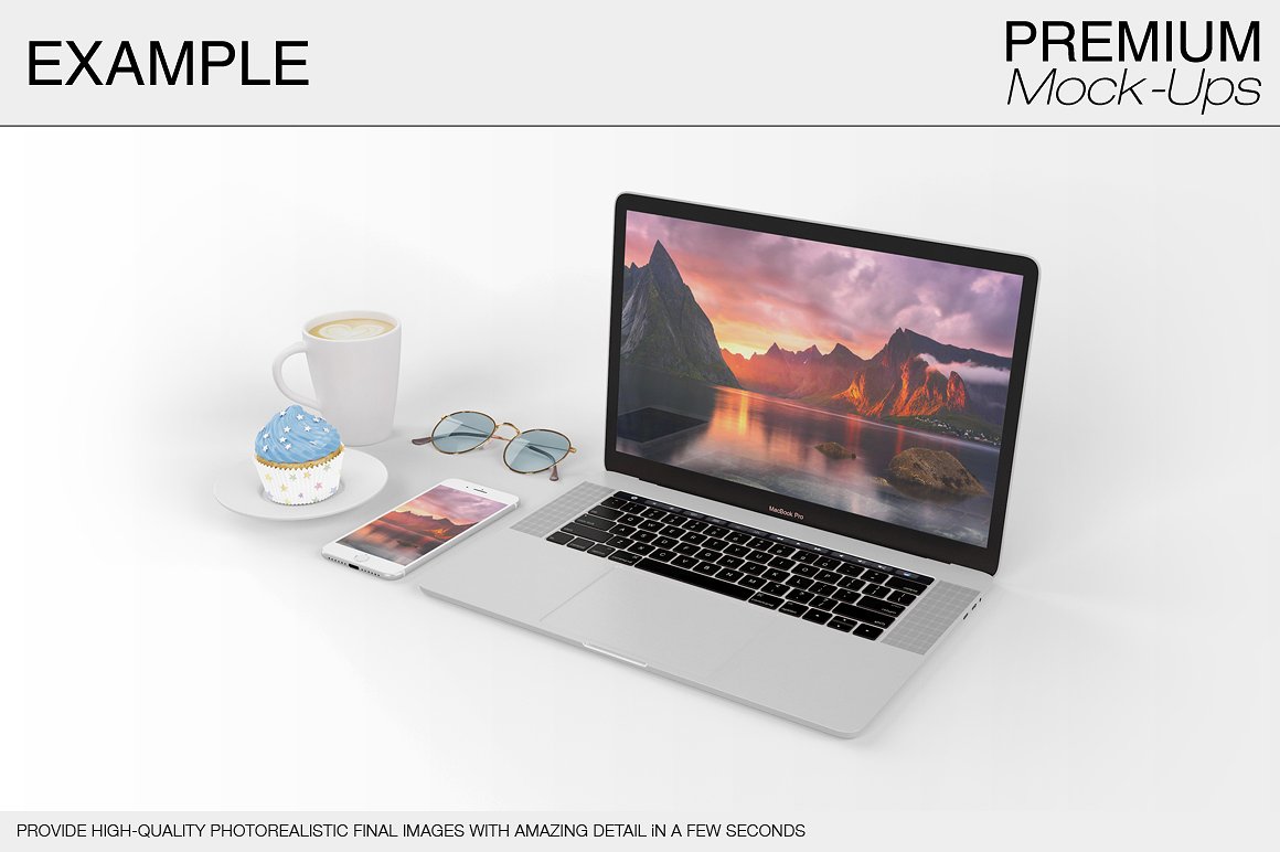 6款苹果笔记本电脑样机包 6 Apple MacBook Pro Mockup Set插图9