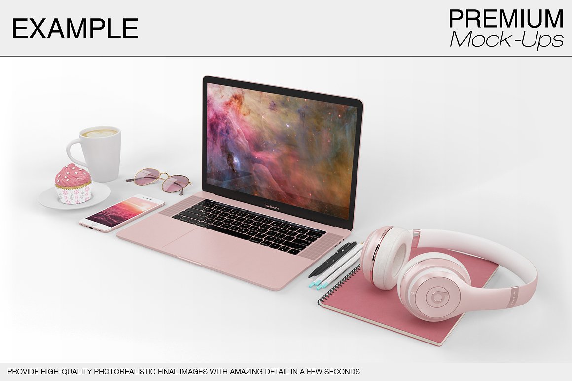 6款苹果笔记本电脑样机包 6 Apple MacBook Pro Mockup Set插图7