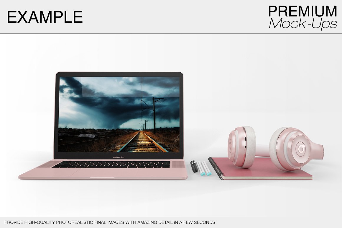 6款苹果笔记本电脑样机包 6 Apple MacBook Pro Mockup Set插图5
