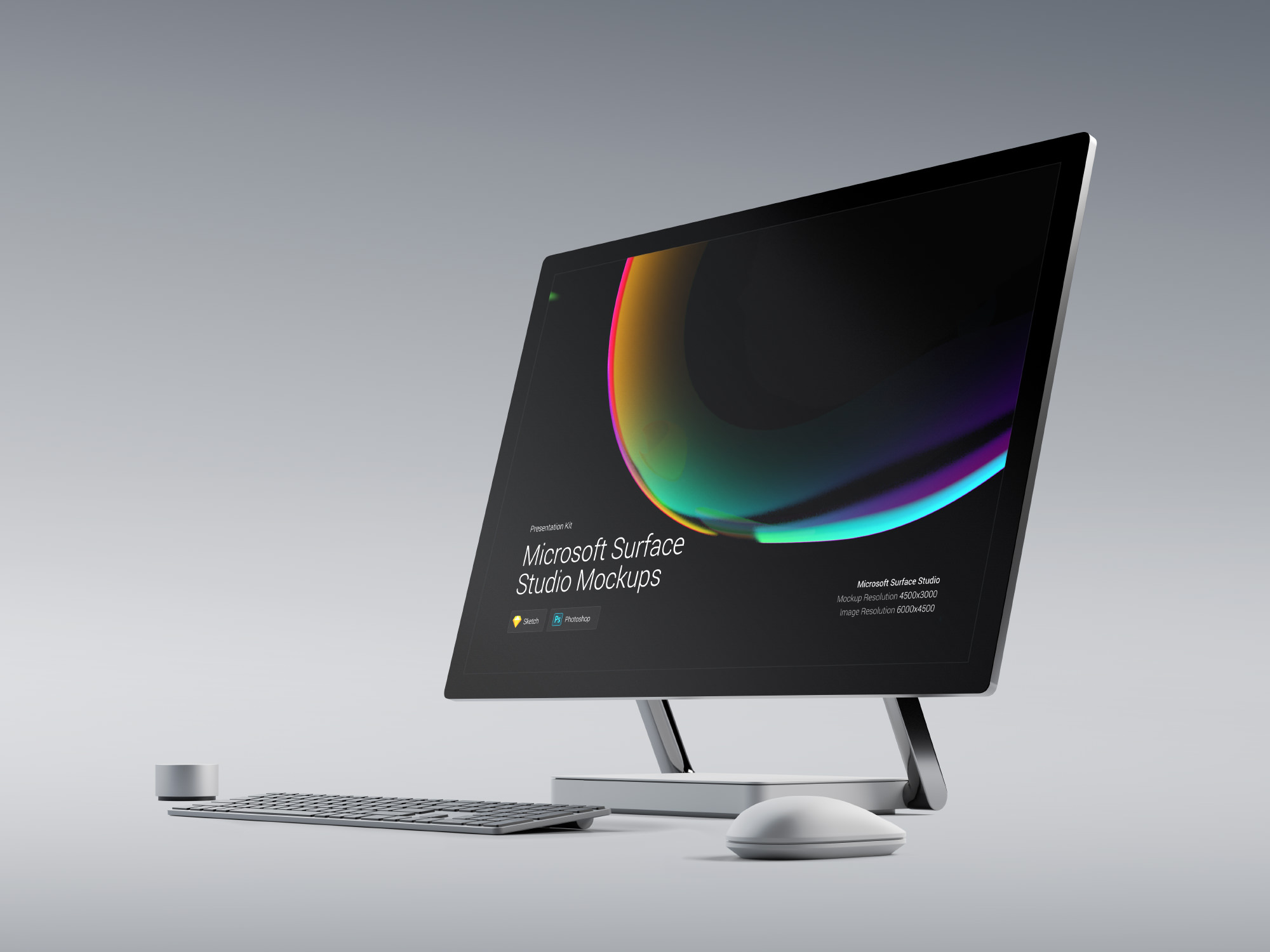 超级主流桌面&移动设备样机系列：微软一体机 Surface Studio 样机&场景 [兼容PS,Sketch;共3.83GB]插图2