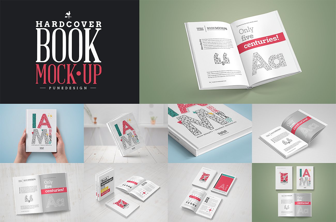高品质精装书展示样机 Book Mock Up Softcover Edition插图