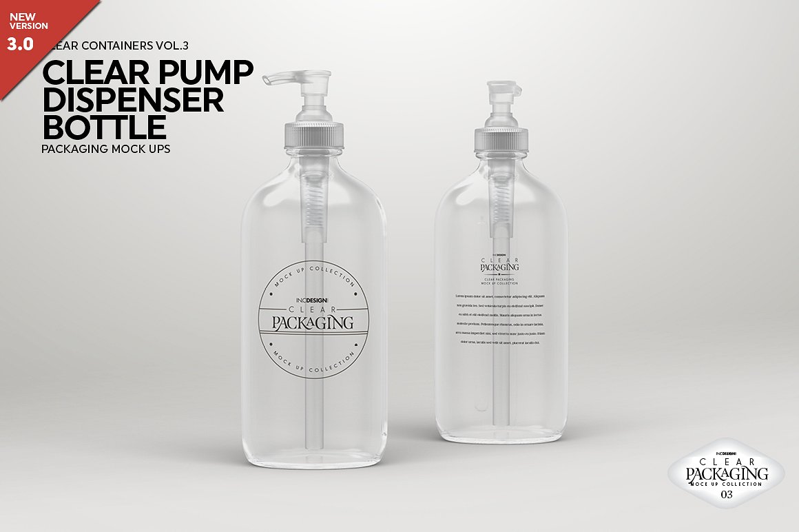 透明塑料喷雾瓶样机 Clear Pump Dispenser Mock Up插图