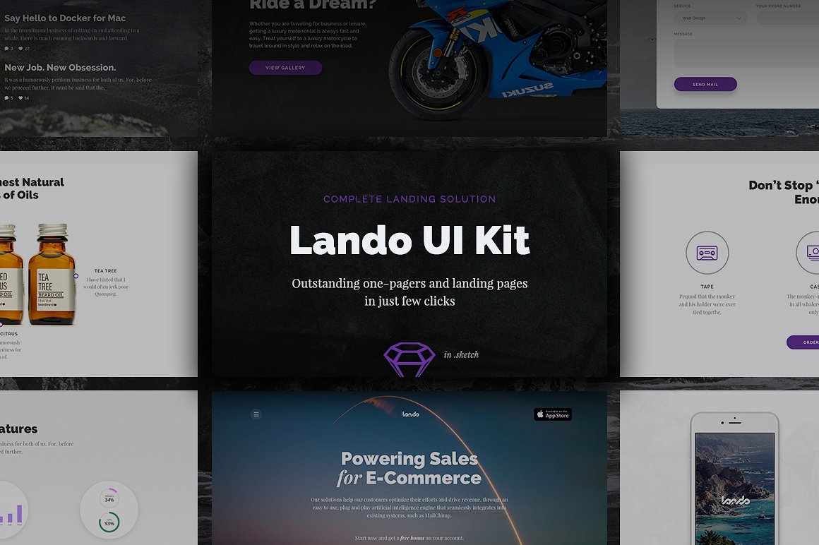 漂亮的大型网站设计模板 Lando UI Kit插图