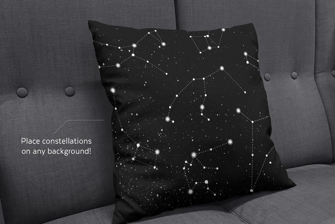 44个独特的矢量行星和天空轮图形 44 Constellations Vector Illustrations插图4