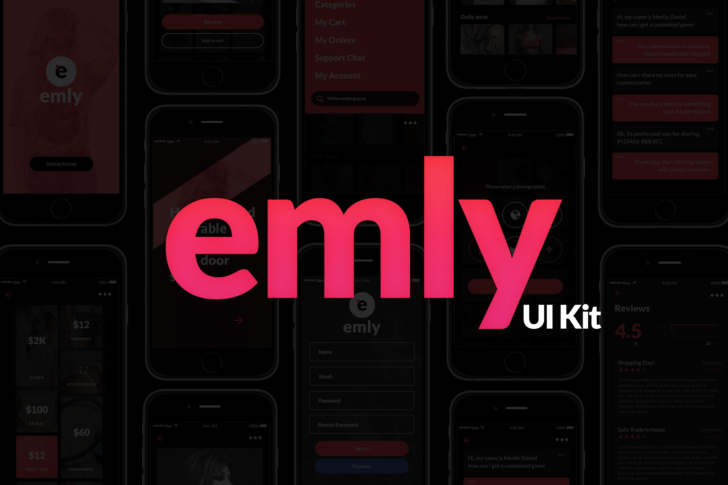 现代创意在线购物手机APP UI工具包 Emly Creative Shopping App UI Kit插图