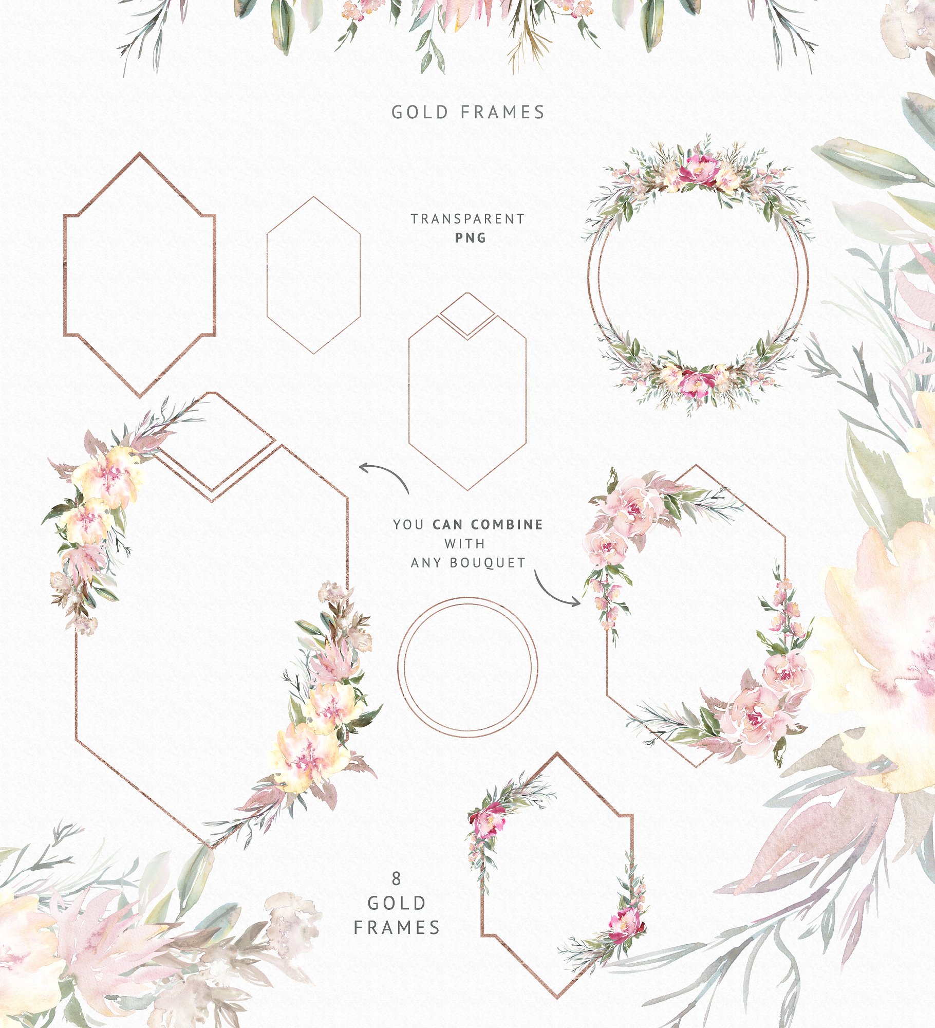 温柔和美丽春天手绘花朵集合 Spring Lush Flowers插图8