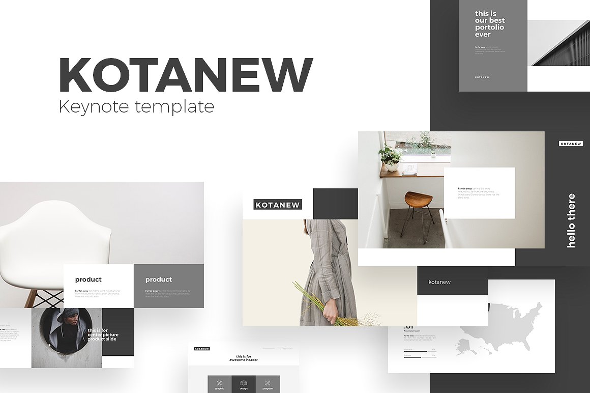 商业企业或个人使用的独特演示模板 Kotanew Keynote Template插图