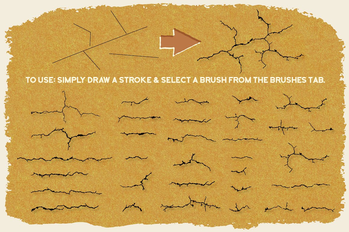 32款逼真的纸张裂缝AI笔刷 32 Vector Crack Brushes插图1