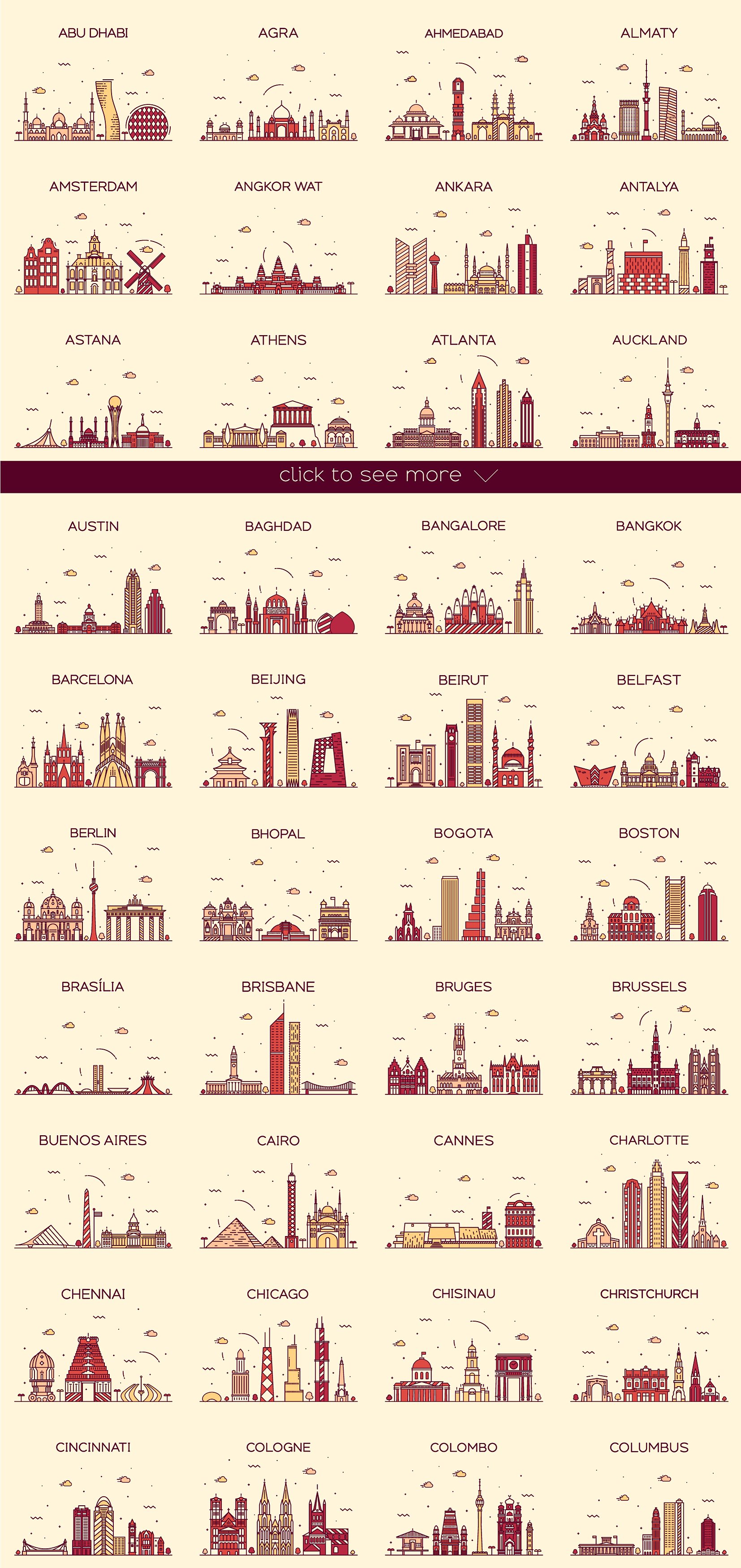 世界著名城市建筑矢量图形集合 Big Collection Ff Cities Skylines插图6