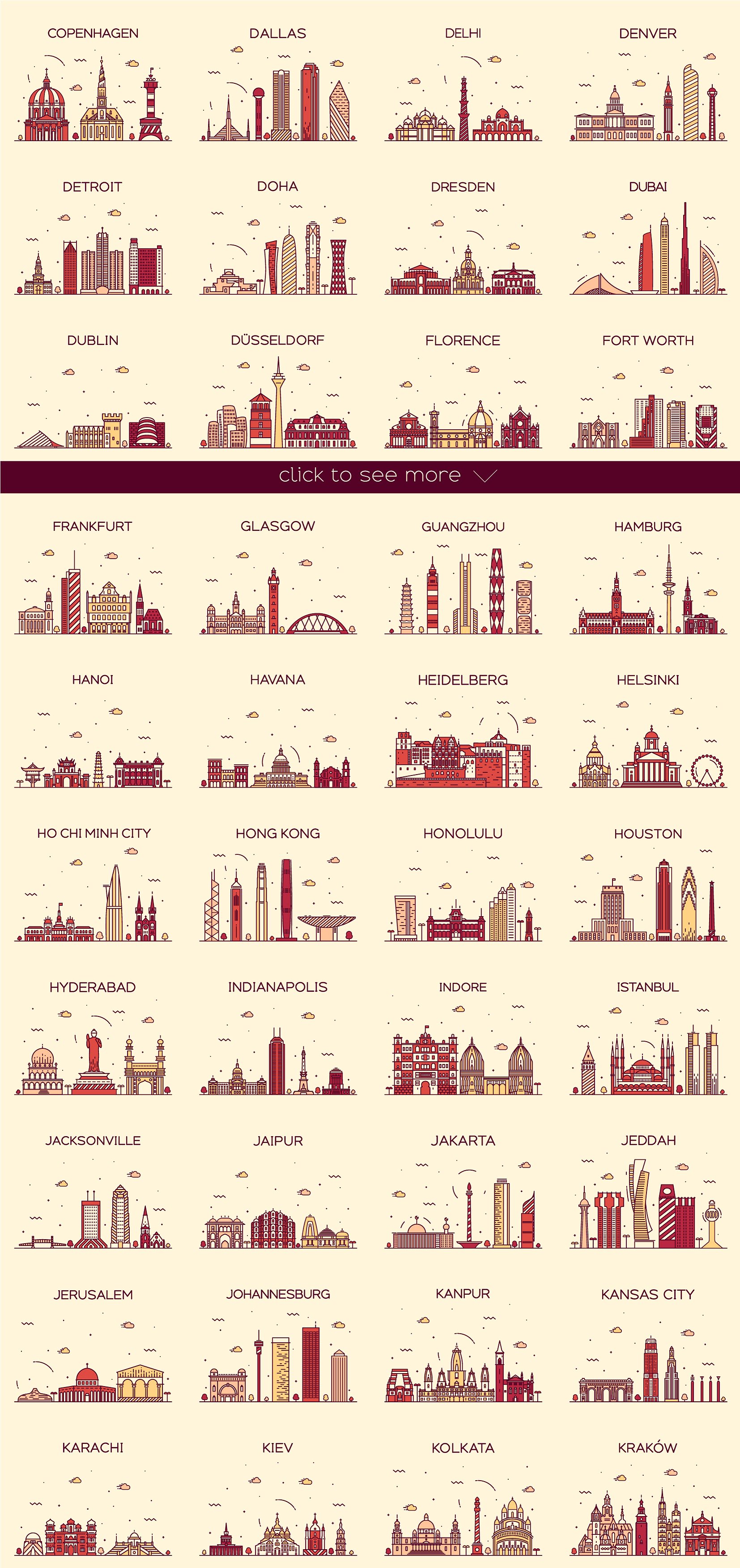 世界著名城市建筑矢量图形集合 Big Collection Ff Cities Skylines插图5