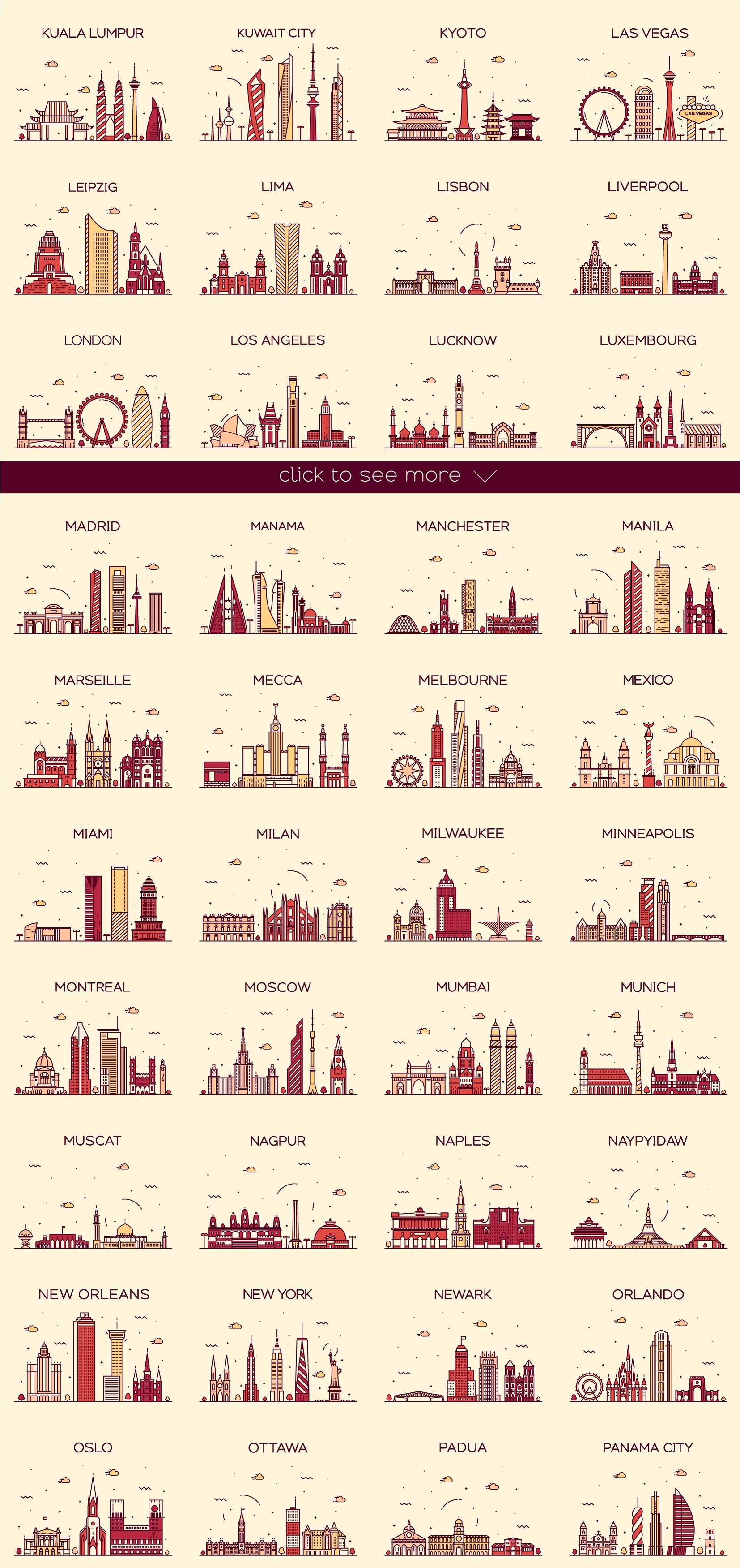 世界著名城市建筑矢量图形集合 Big Collection Ff Cities Skylines插图4