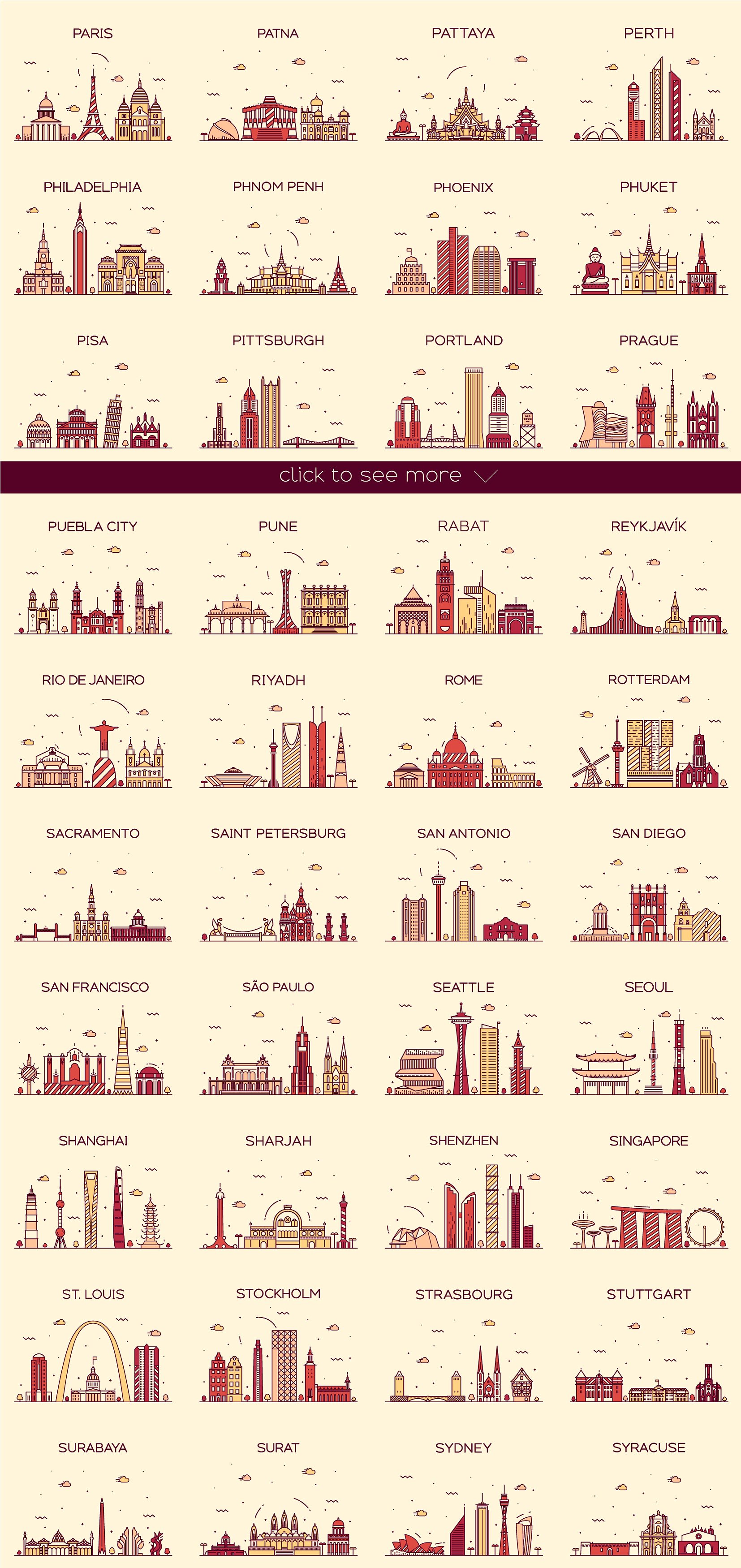 世界著名城市建筑矢量图形集合 Big Collection Ff Cities Skylines插图3