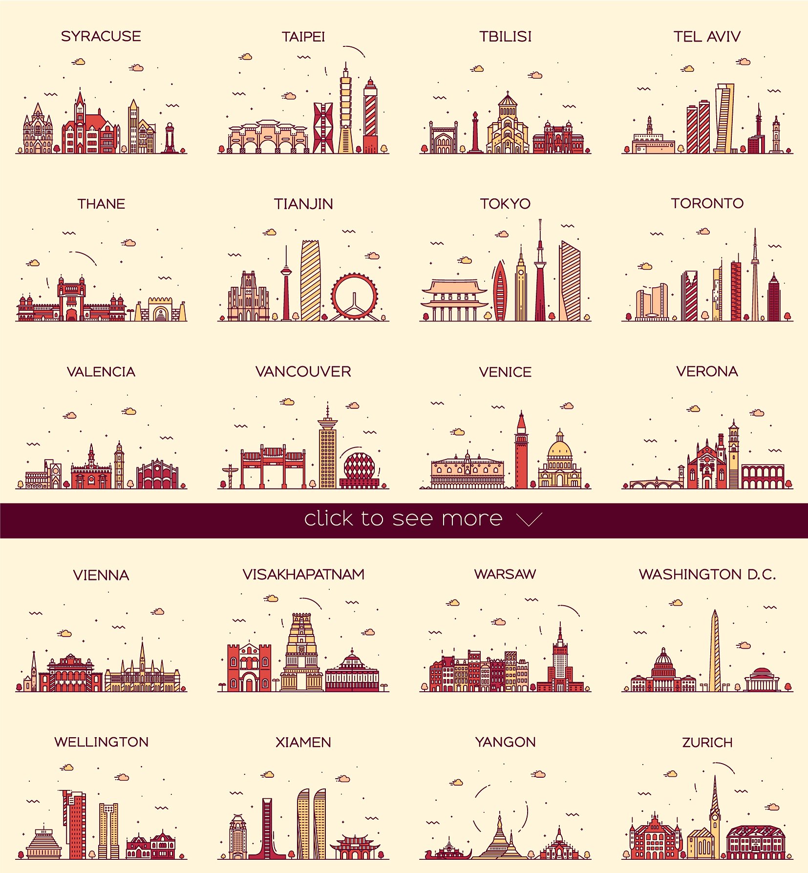 世界著名城市建筑矢量图形集合 Big Collection Ff Cities Skylines插图2