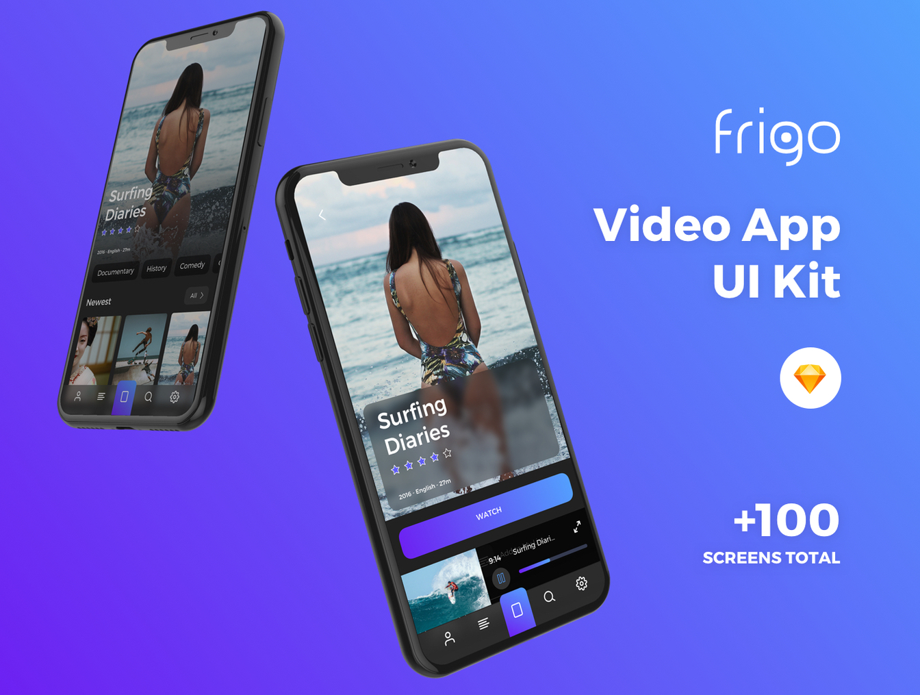 优质的视频应用程序APP UI设计模板工具包 Frigo Video App UI Kit插图