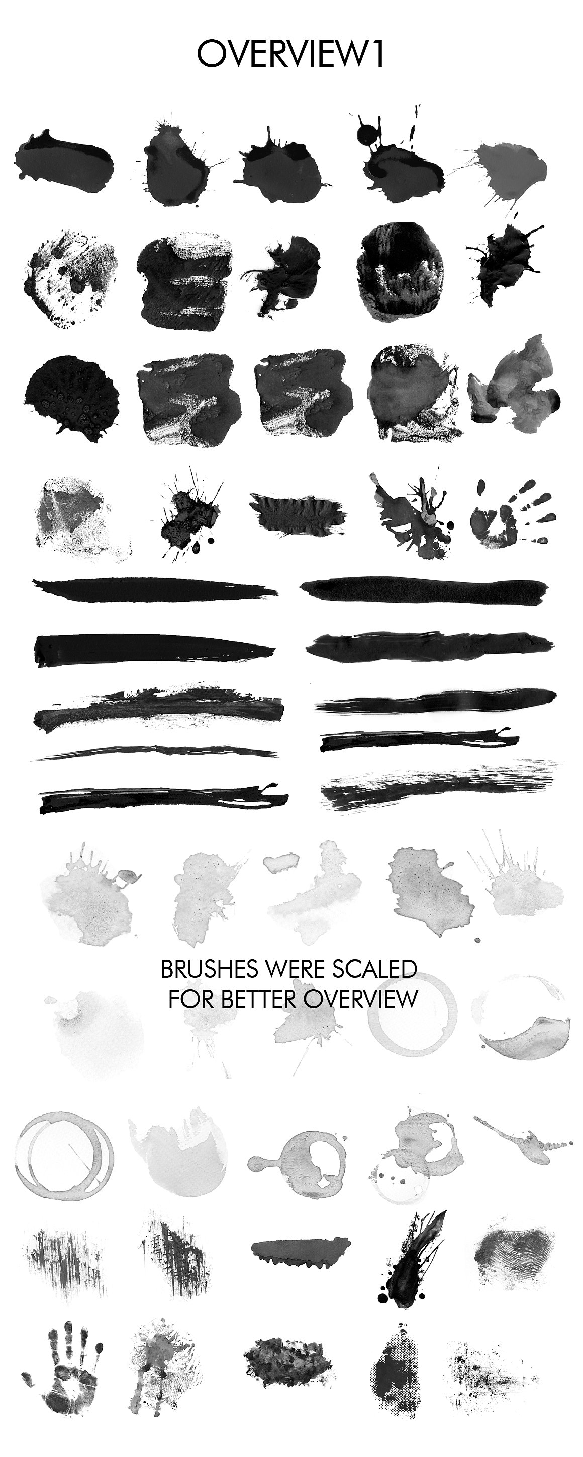 100款手工制作的黑色中国墨水笔刷 100 Messy Photoshop Brushes插图4