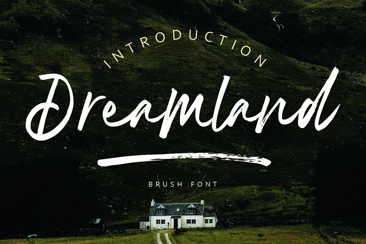 真实的毛笔笔触的手写字体 Dreamland Brush Font Demo插图