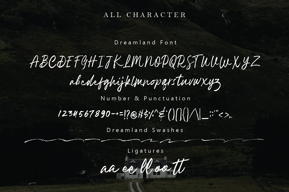 真实的毛笔笔触的手写字体 Dreamland Brush Font Demo插图7