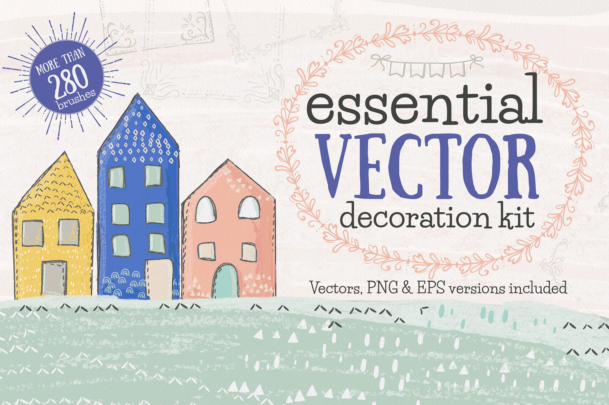 矢量装饰图案画笔 Essential Vector Decoration Kit插图
