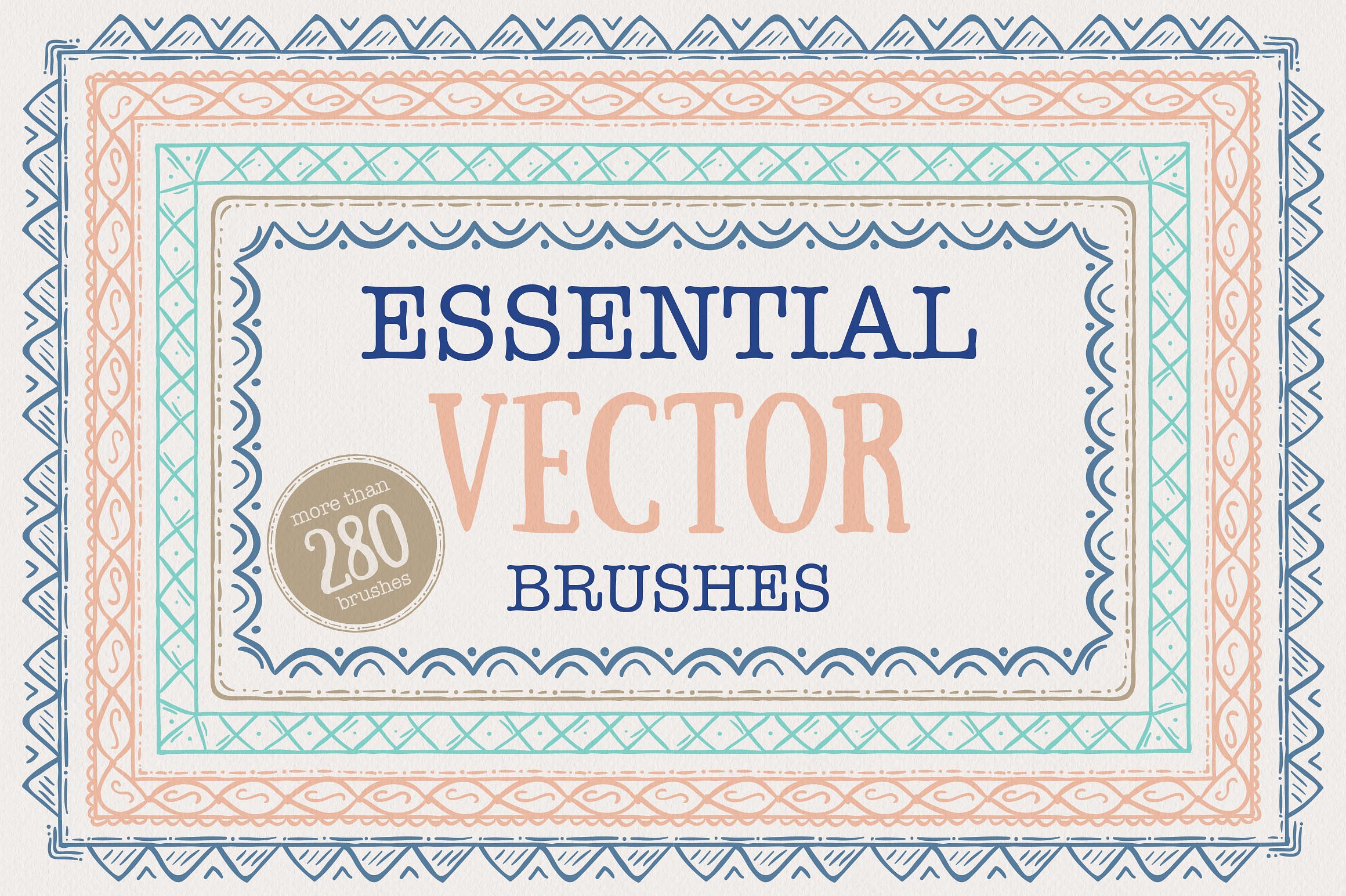 矢量装饰图案画笔 Essential Vector Decoration Kit插图1