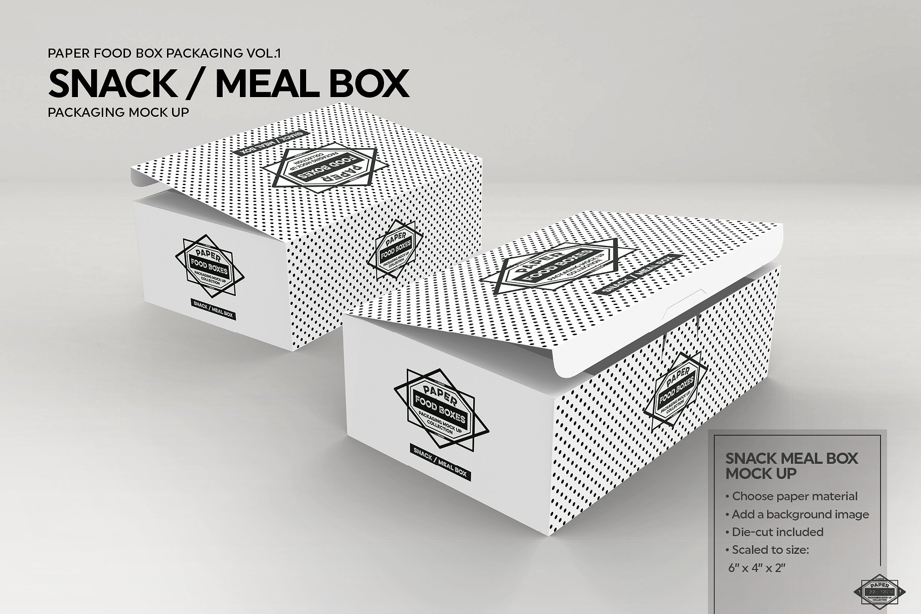 纸质食品盒包装样机1 Food Box Packaging Mockups Vol 1插图6