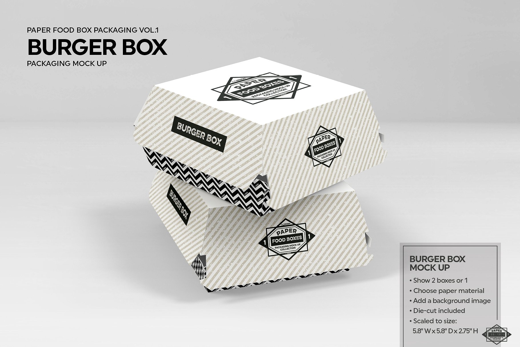 纸质食品盒包装样机1 Food Box Packaging Mockups Vol 1插图29
