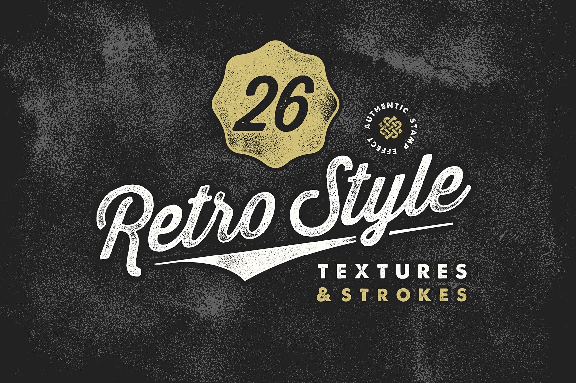 复古邮票纹理和PS笔刷包 Retro Stamp Textures & Brush Pack插图