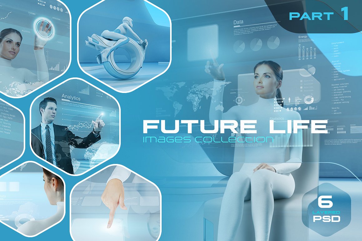 未来虚拟生活分层PSD包 Future Life Layered PSD Pack插图
