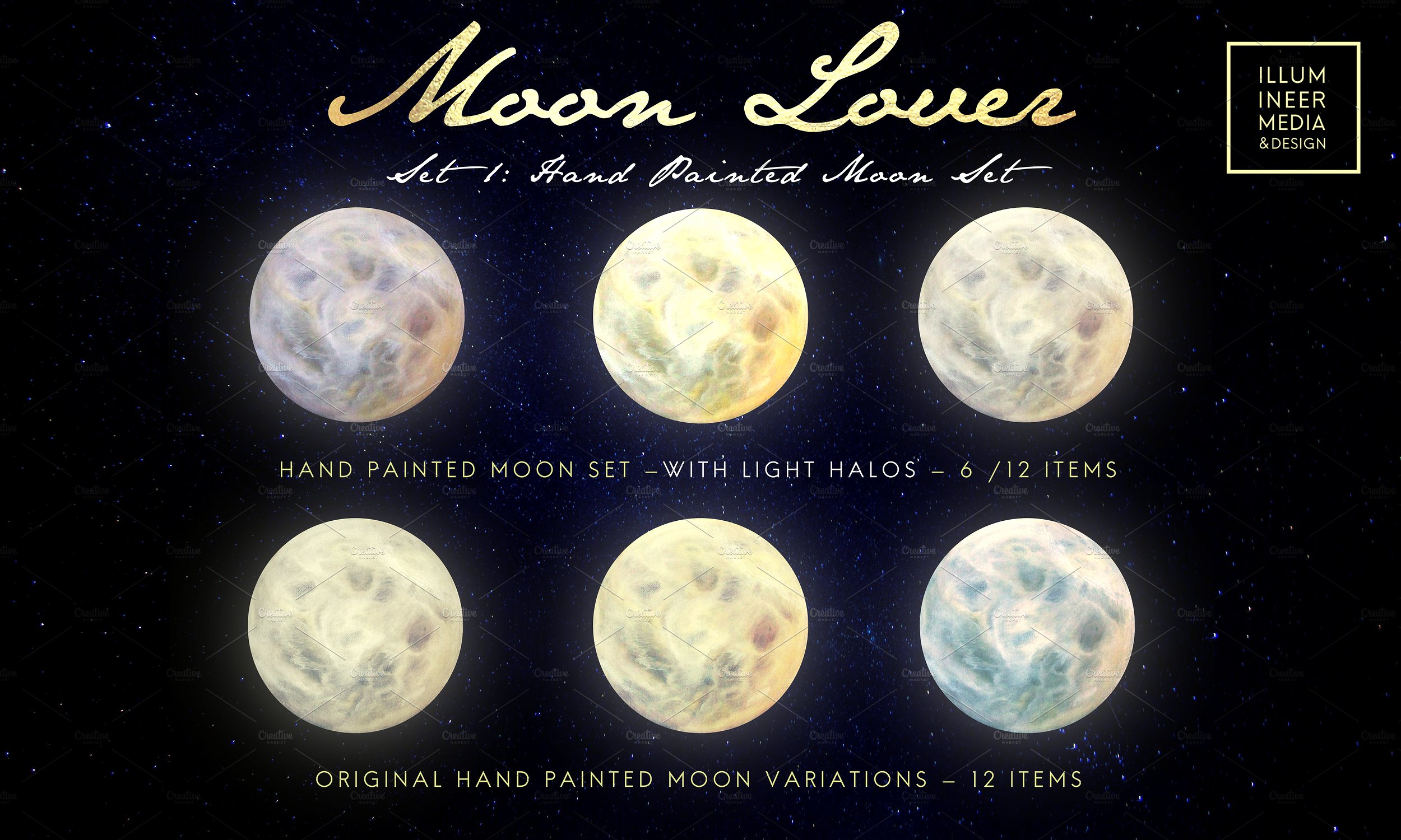 超大型高品质的神奇月亮剪贴画 Moon Lover Magical Moon Png Overpalys插图5