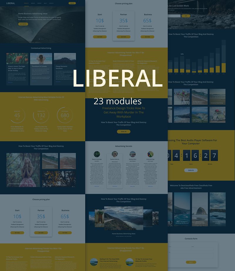 超丰富的多种配色网页UI套件 Liberal UI Kit插图