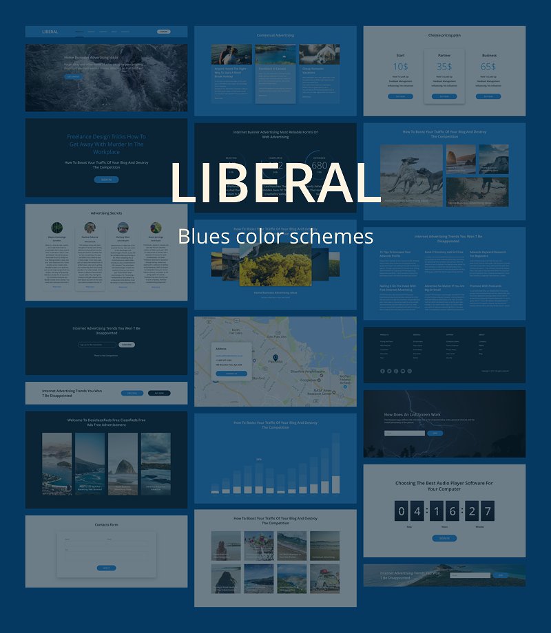 超丰富的多种配色网页UI套件 Liberal UI Kit插图2