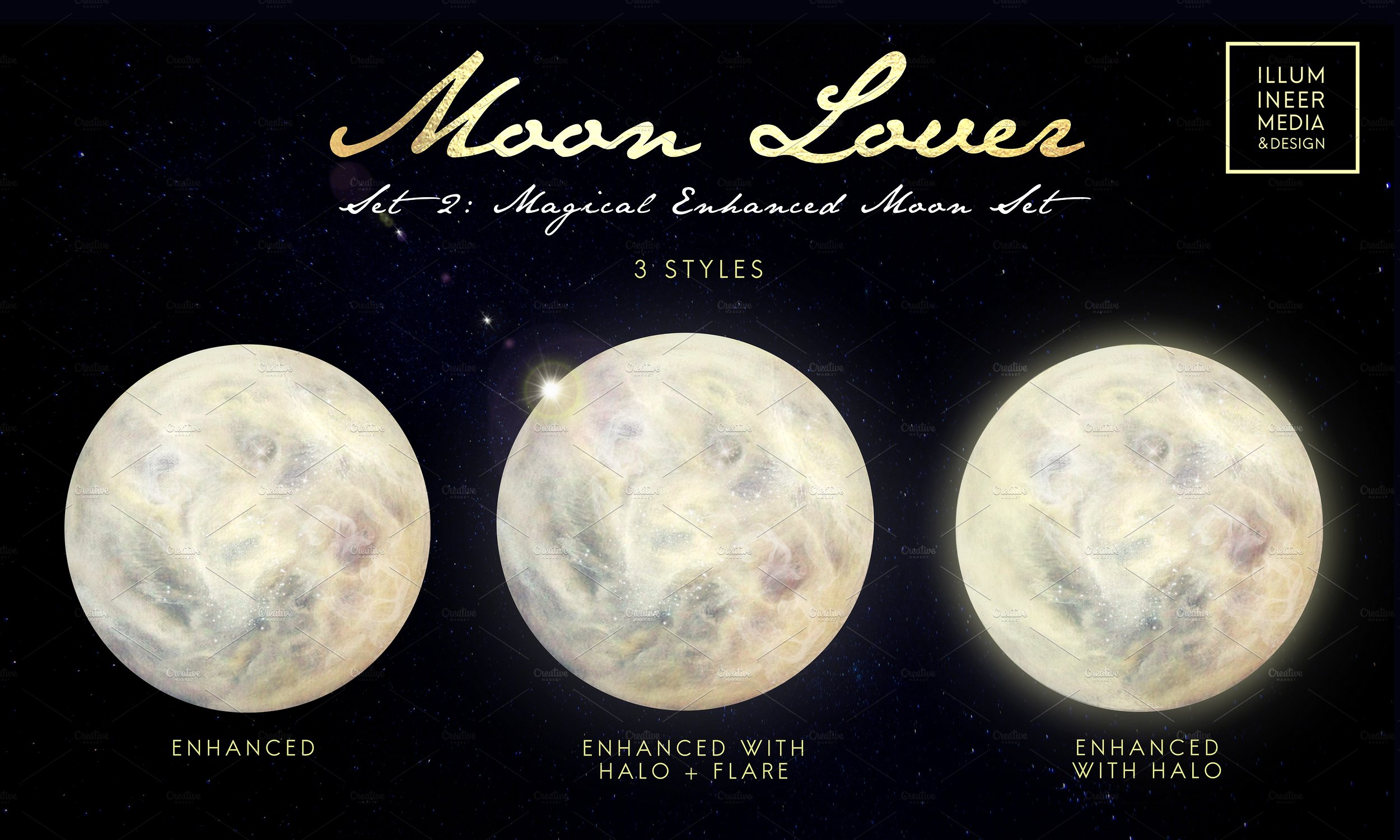 超大型高品质的神奇月亮剪贴画 Moon Lover Magical Moon Png Overpalys插图1