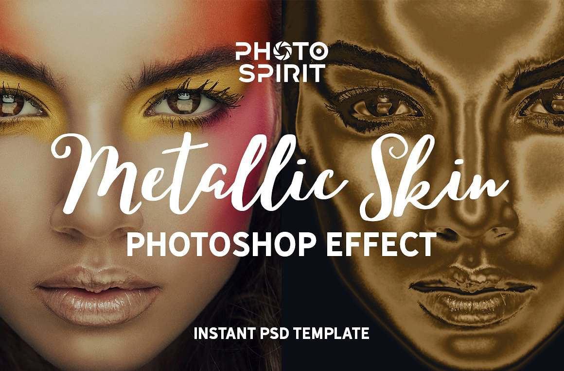 超赞的金色皮肤效果图层样式 Metallic Skin Photoshop Effect插图