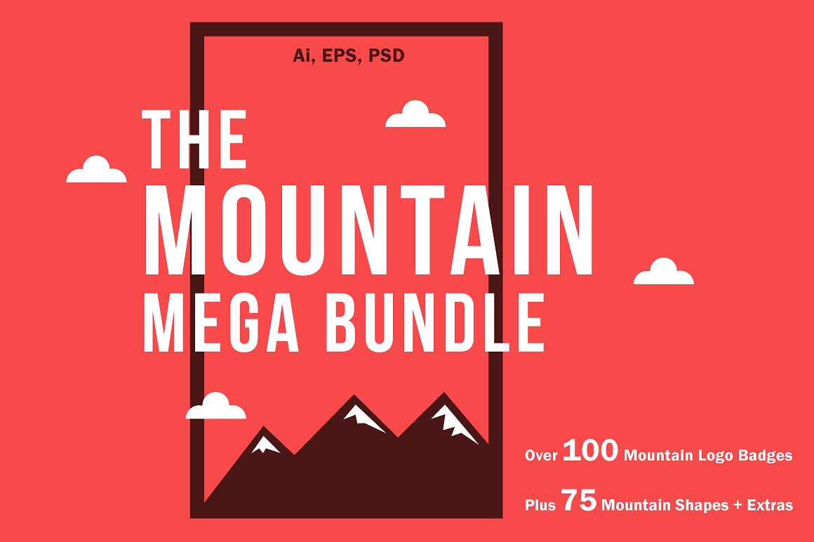 100款炫酷的高山元素徽标 100 The Mountain Mega Bundle插图