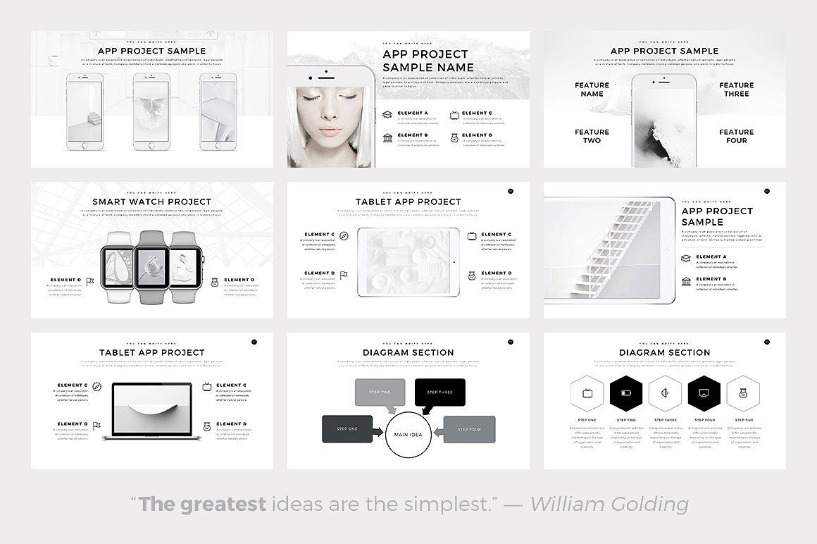 极简服装品牌项目策划书PPT演示模板 Neue Minimal PowerPoint Template插图7