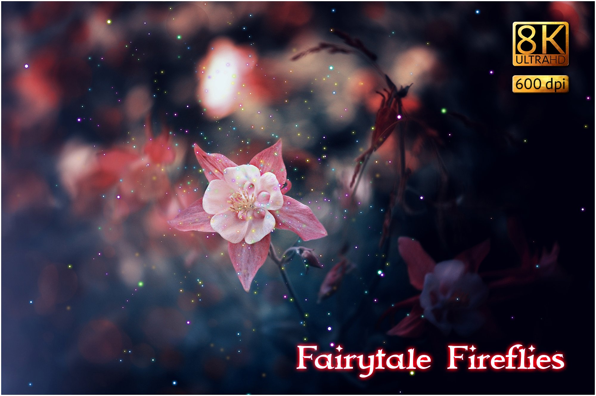 8K超高清童话萤火虫覆叠加图层PNG图片素材 8K Fairytale Fireflies Overlays插图