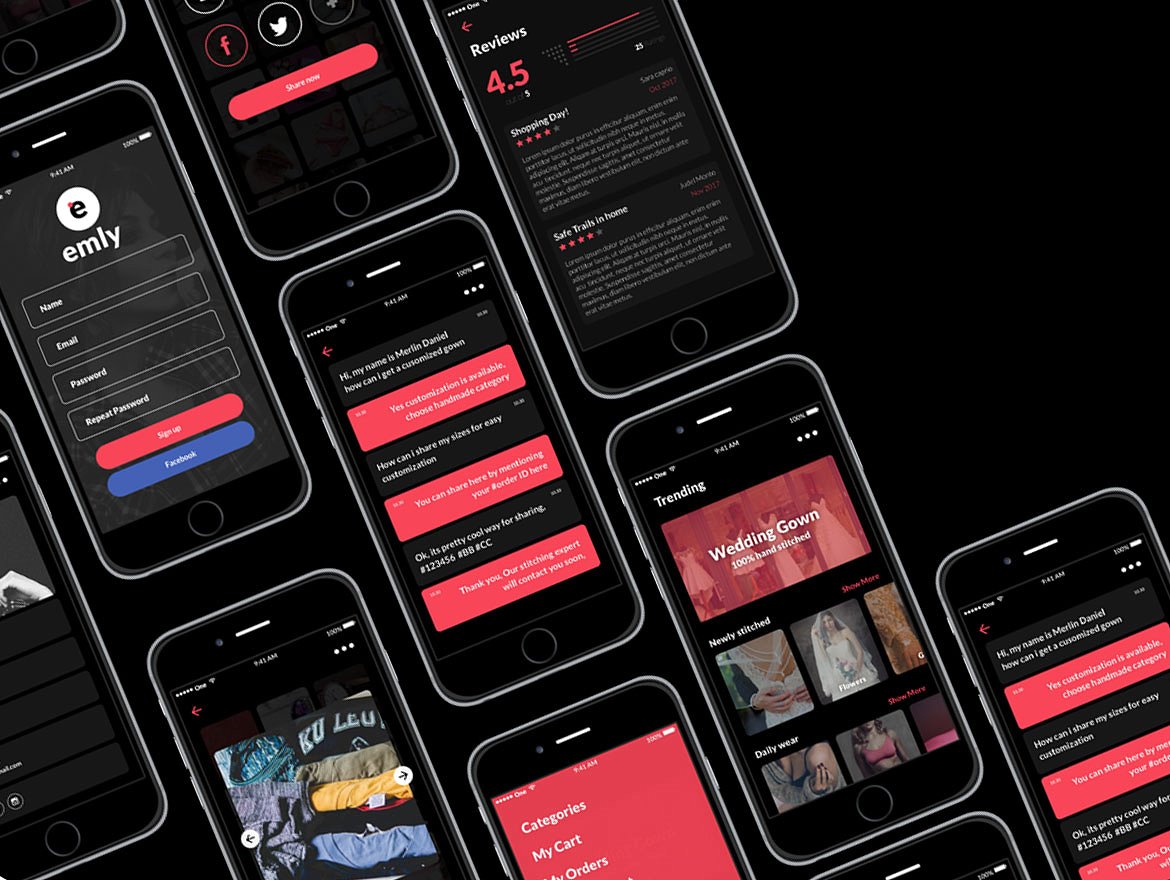 现代创意在线购物手机APP UI工具包 Emly Creative Shopping App UI Kit插图2