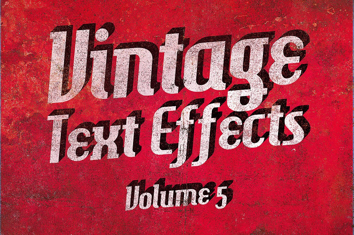 复古裂缝文字效果 Vintage Text Effects Vol5插图