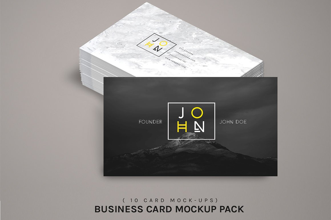 高品质的高端商务质感的名片 Business Card Mockup Bundle插图7