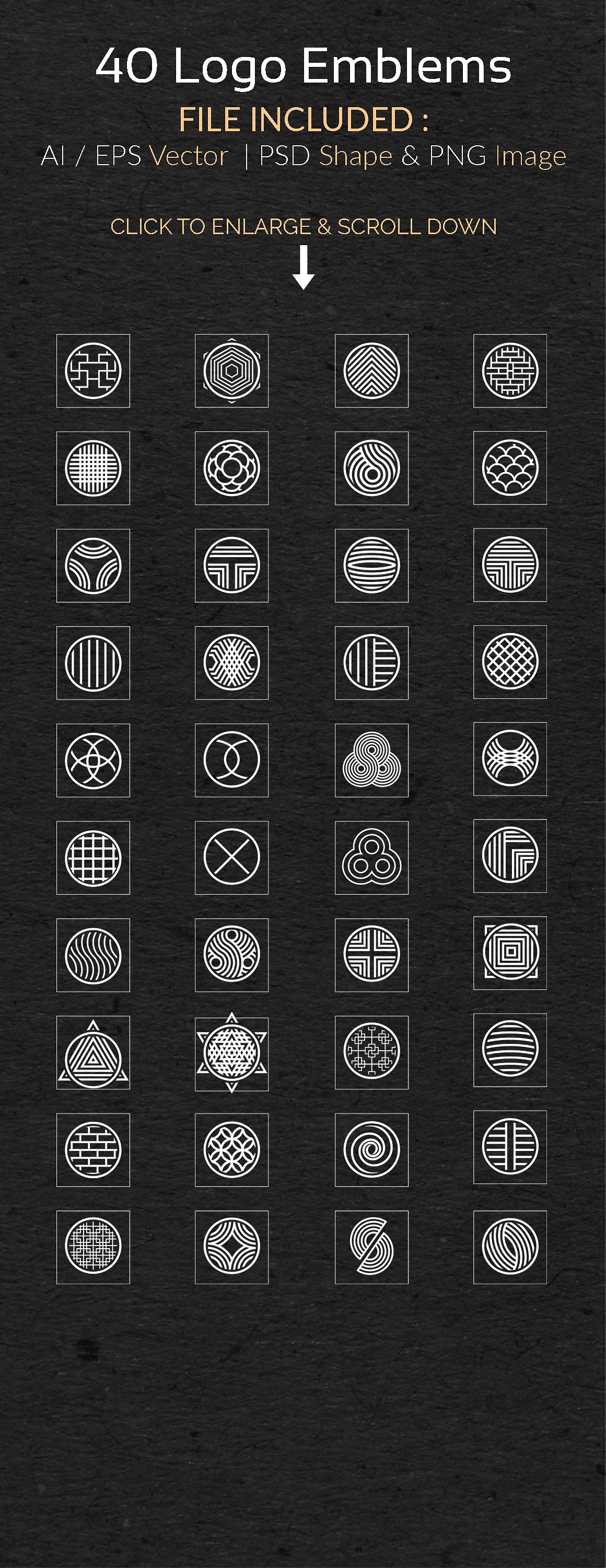 豪华极简主义标志矢量图形集合 Circle Logo Emblems Bundles插图7