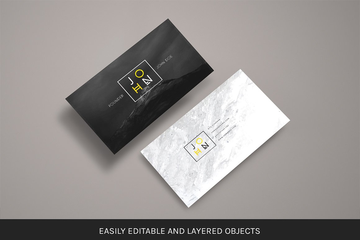 高品质的高端商务质感的名片 Business Card Mockup Bundle插图6
