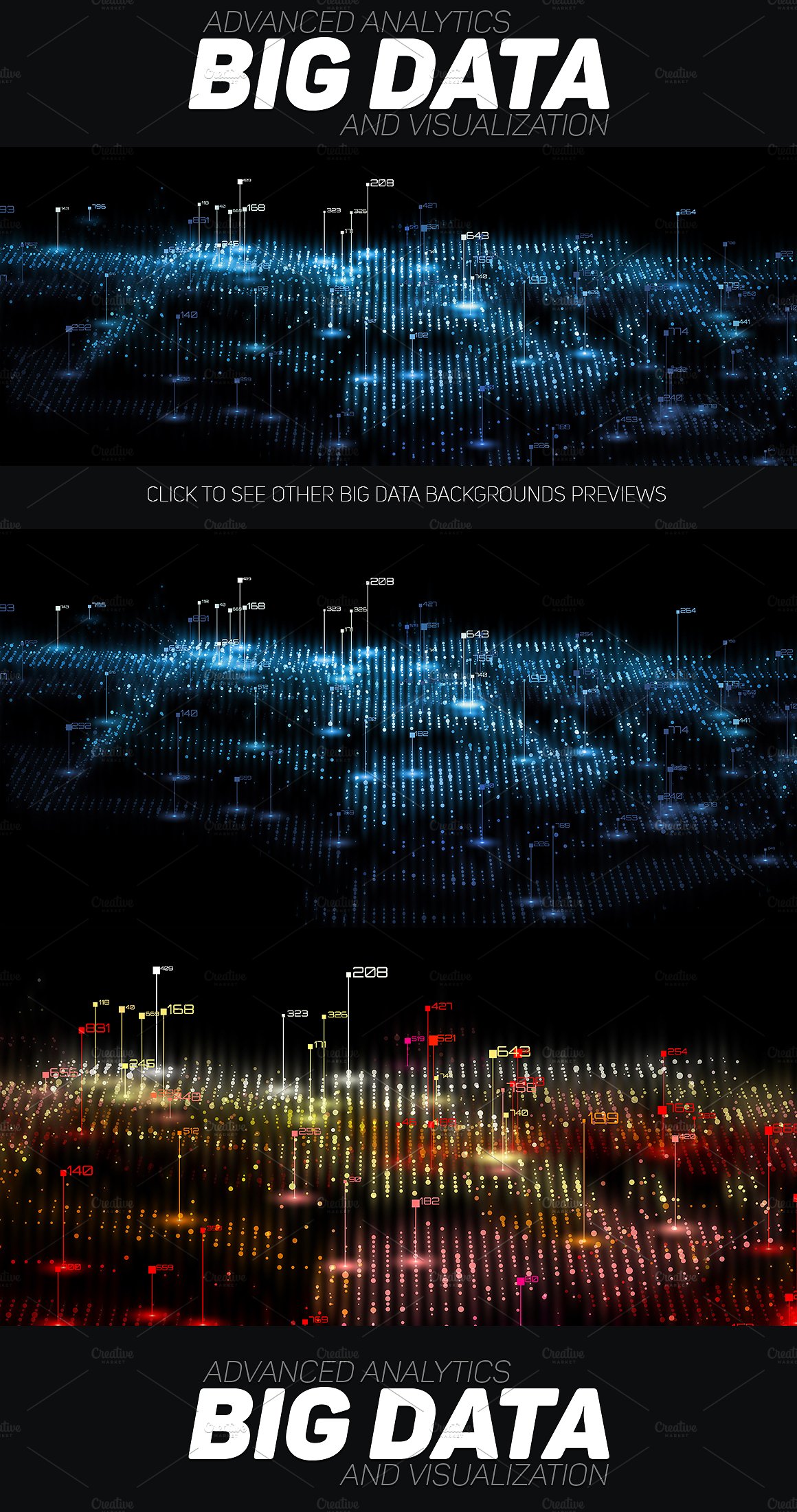 未来派的信息图表 Big Data Abstract Graphs Set插图1