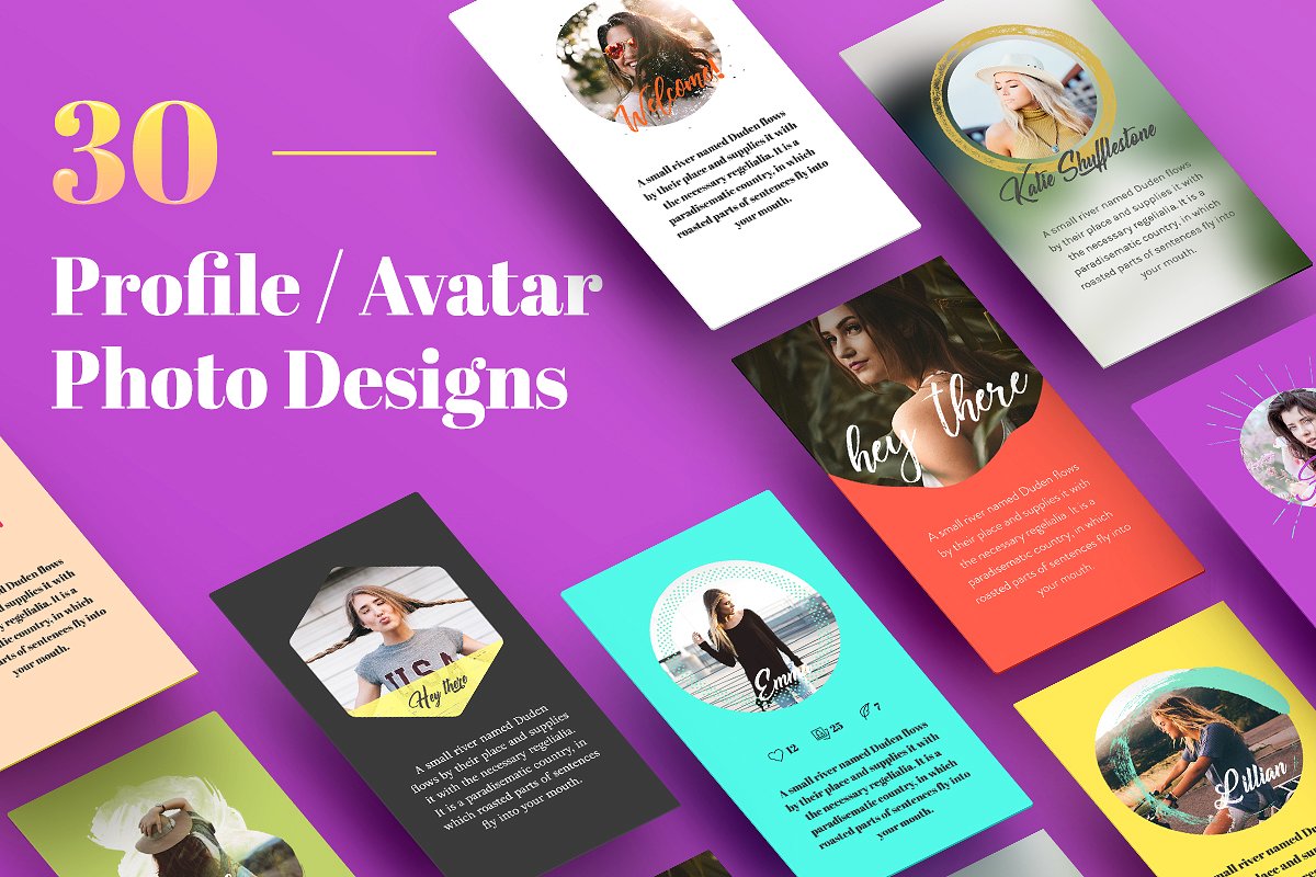 30种不同的创意个人资料/头像照片设计 30 Profile Avatar Photo Designs插图